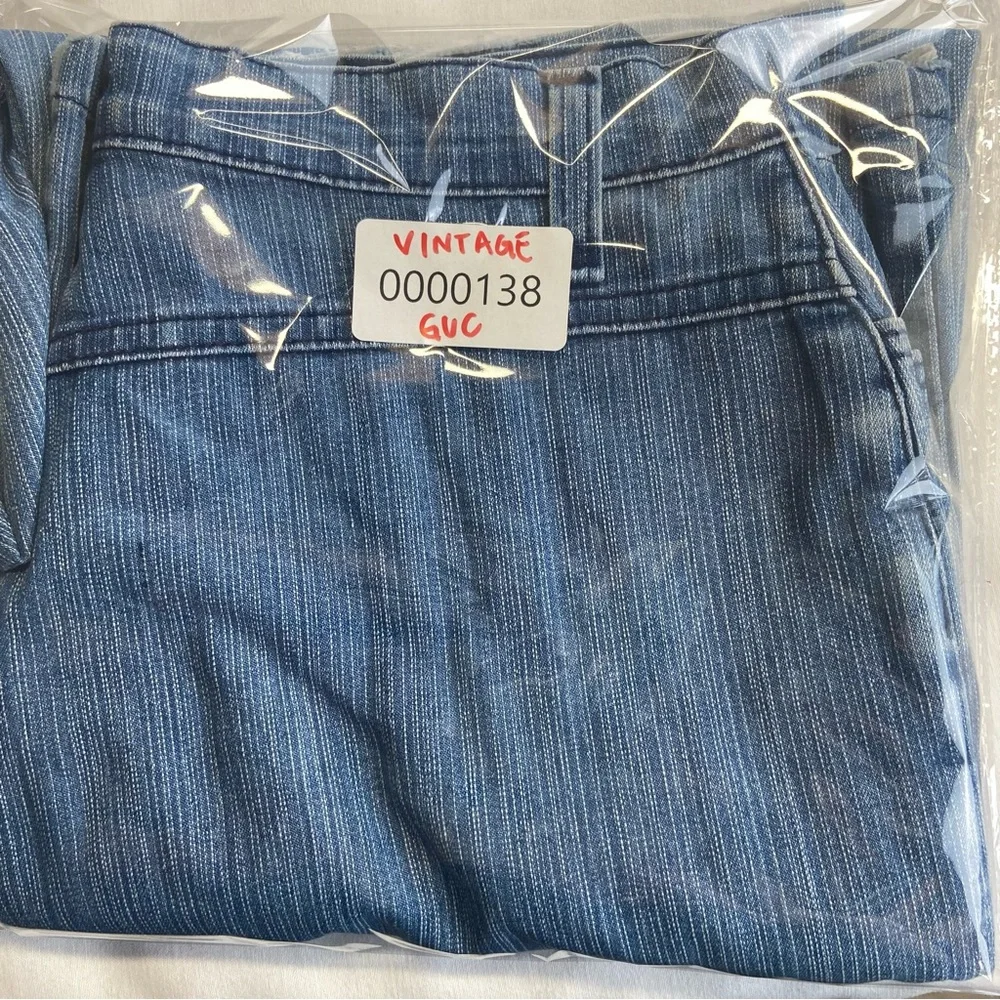 Simon Chang Size 10 Wide Leg Cropped Denim Vintage Lightweight 1970's.Light Wash - Picture 14 of 14